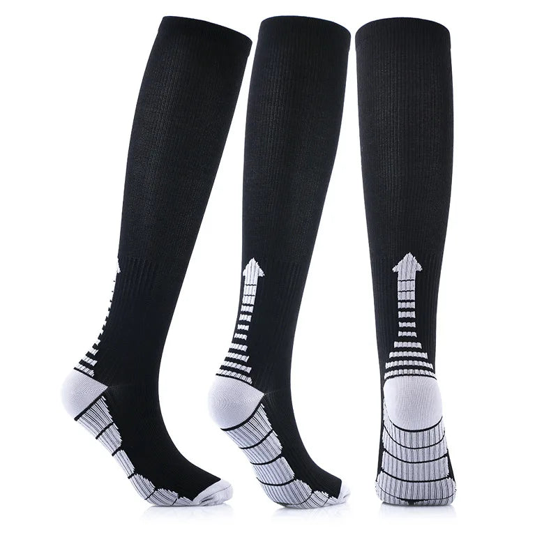 Running Men Women Compression Socks For Football Anti Fatigue Pain Relief 20-30 Mmhg Black Compression Socks Fit For Sport Socks