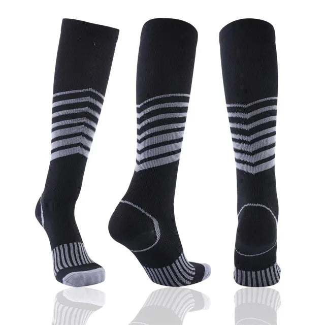 Running Men Women Compression Socks For Football Anti Fatigue Pain Relief 20-30 Mmhg Black Compression Socks Fit For Sport Socks