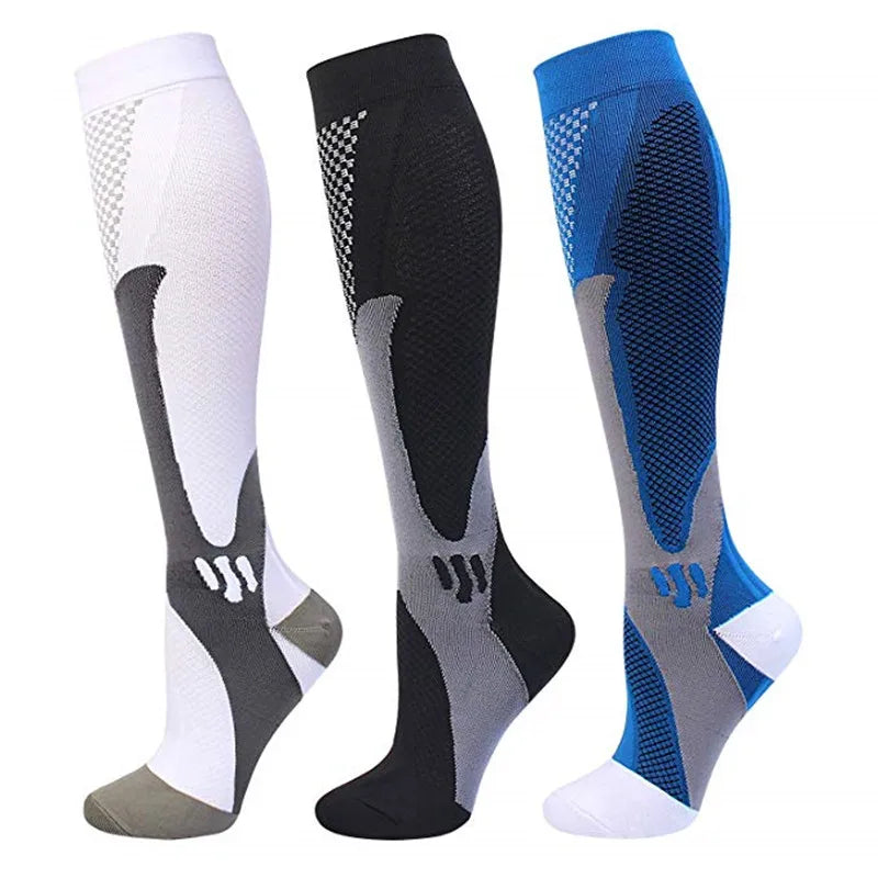 Running Men Women Compression Socks For Football Anti Fatigue Pain Relief 20-30 Mmhg Black Compression Socks Fit For Sport Socks