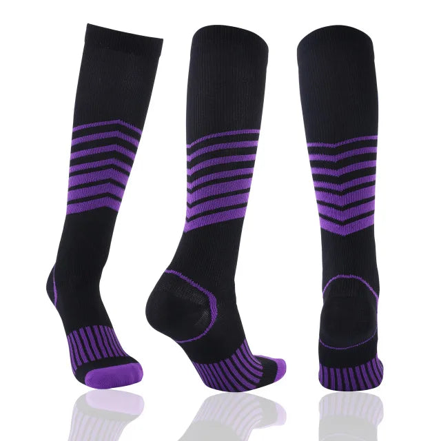 Running Men Women Compression Socks For Football Anti Fatigue Pain Relief 20-30 Mmhg Black Compression Socks Fit For Sport Socks