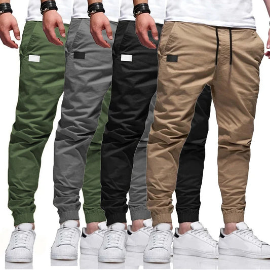 2024 New Cargo Pants Men's Loose Straight sports Clothing Solid color sweatpants Versatile Joggers Woven Casual Male Trousers