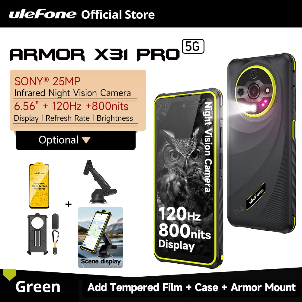 【World Premiere】Ulefone Armor X31 Pro 5G Rugged Phone Android 14 Smartphone 6.56”16GB + 256GB Night Camera 64MP 6050mAh NFC