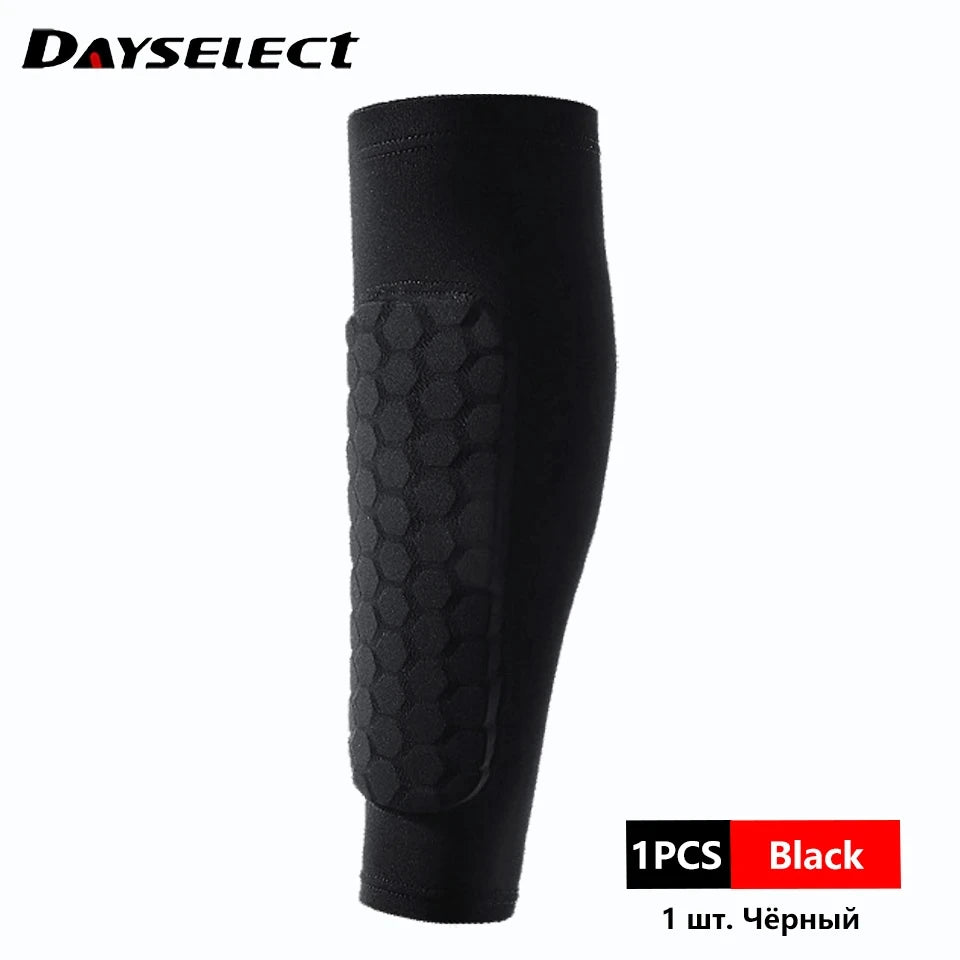 1Pcs Women Men Football Shin Guards Soccer Honeycomb Anti-collision Compression Legwarmers Gym Leg Calf Sleeves Sports Legging