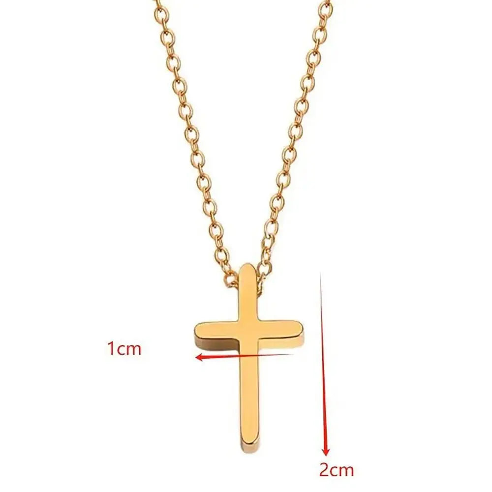 Non-Fading Cross Pendant Adjustable Chain Neck Accessory Clavicle Necklace INS Style Titanium Steel Pendant Clavicle Chain Women