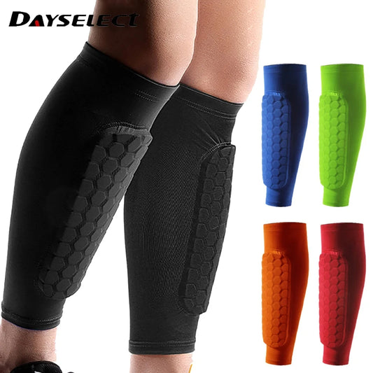 1Pcs Women Men Football Shin Guards Soccer Honeycomb Anti-collision Compression Legwarmers Gym Leg Calf Sleeves Sports Legging