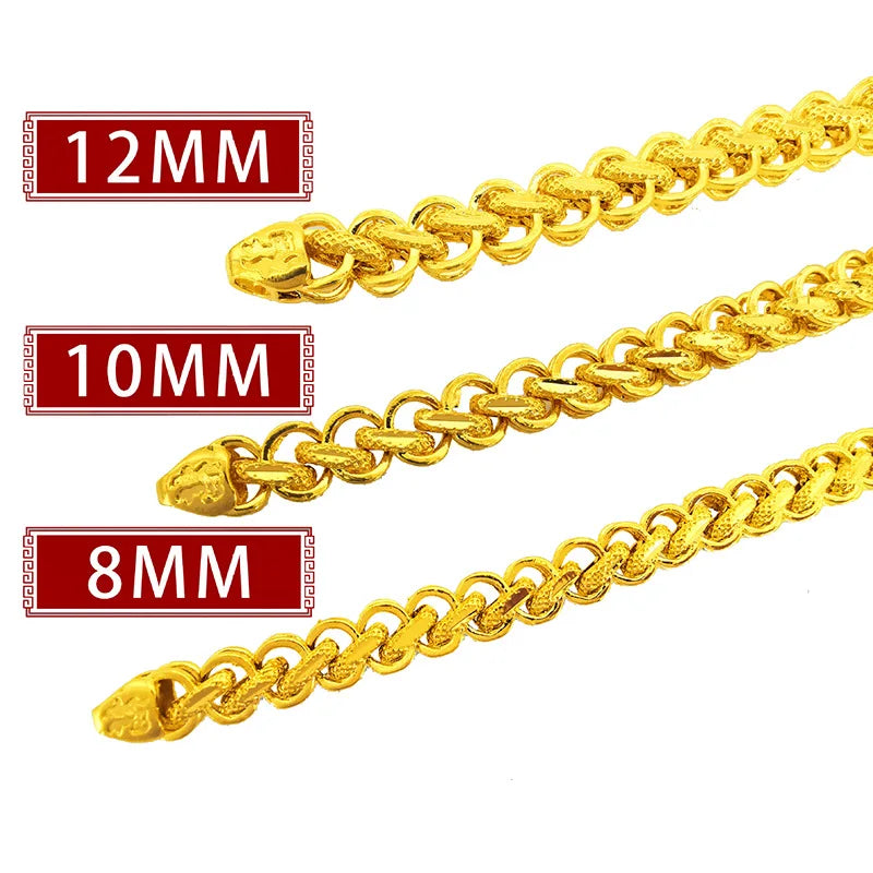 Dubai Gold Men's Necklace Thailand Chain Civil Cluster Wind Brass Gold-Plated Accessories