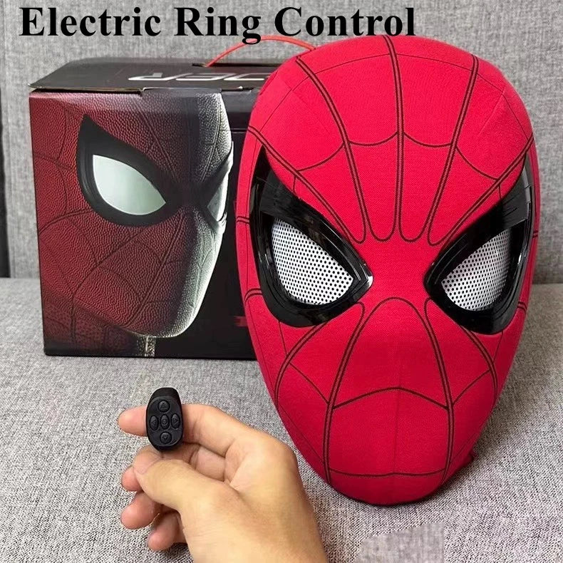 MINISO Spider Man Mask Mobile Eye Electronic Spider Man Desktop Decoration Sculpture Remote Control Christmas Gift For Adult