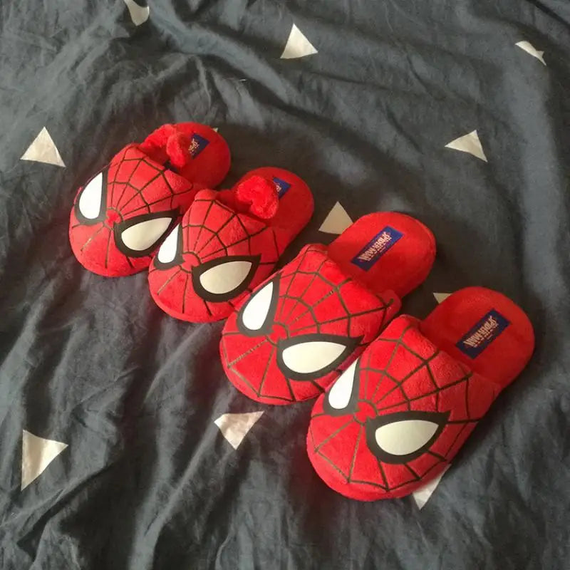 Spider Man Movie Animation Peripheral Warm Cotton Slippers Parent-Child Home Shoes Soft Non-Slip Superhero Series Shoe Gifts