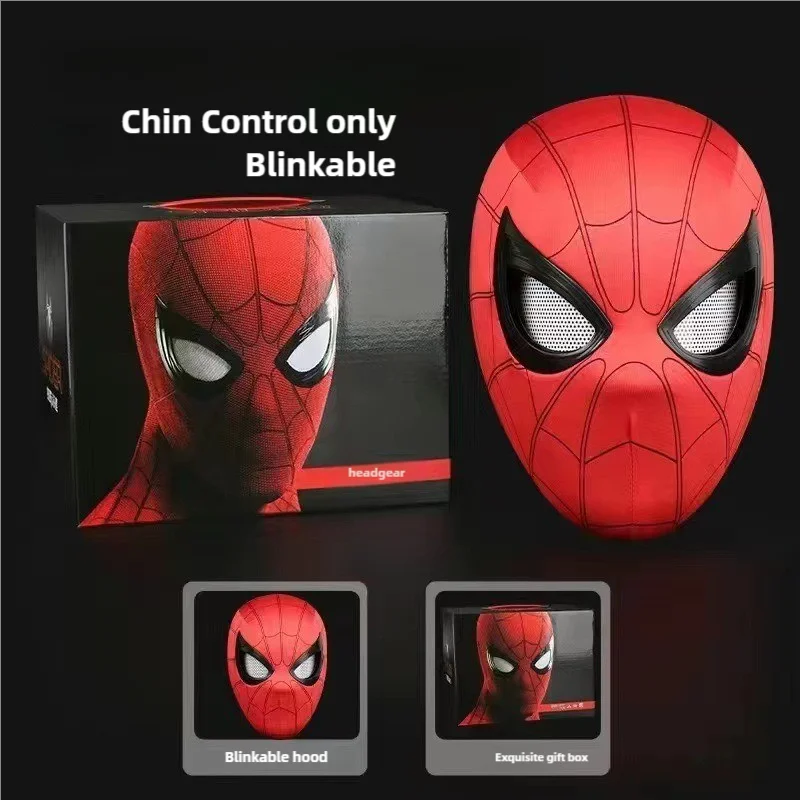 MINISO Spider Man Mask Mobile Eye Electronic Spider Man Desktop Decoration Sculpture Remote Control Christmas Gift For Adult