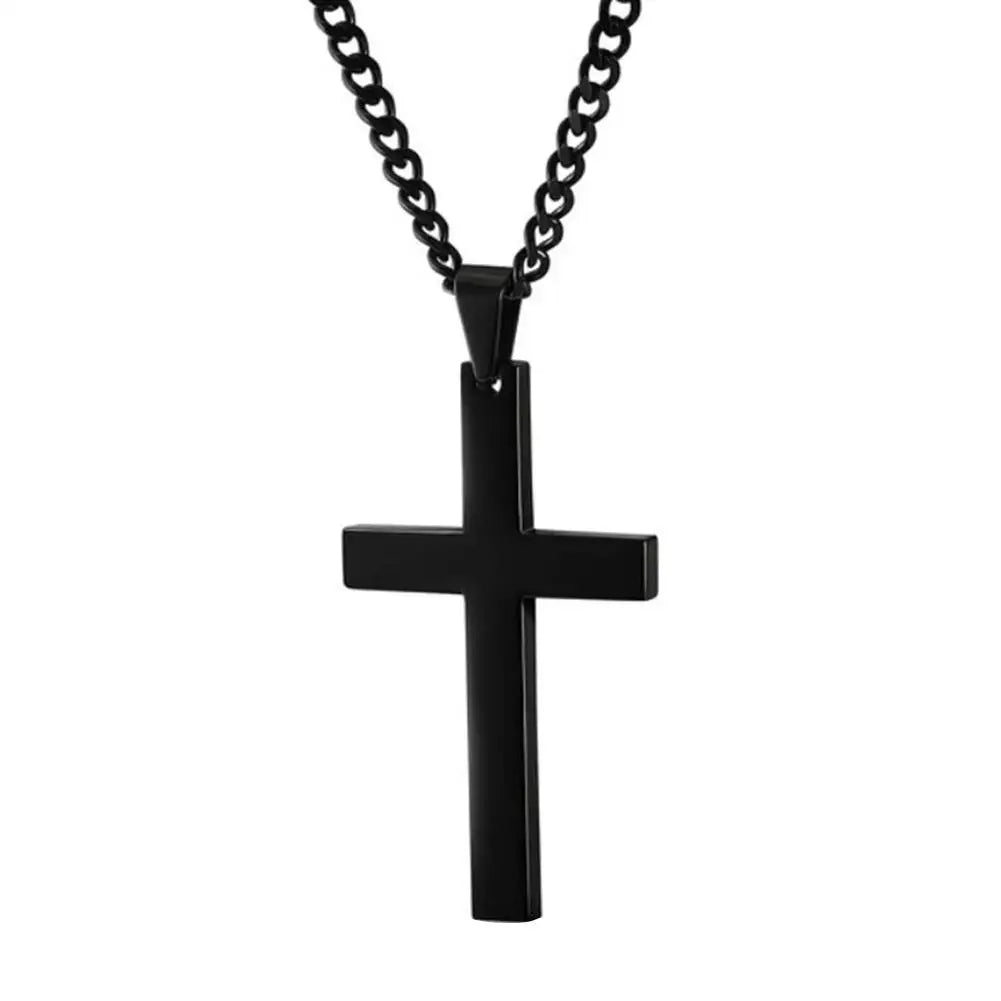 Cross Necklace Christian Titanium Steel For Men's Jewelry Pendant With Stainless Steel Chain Korean Neutral Fashion Accessory