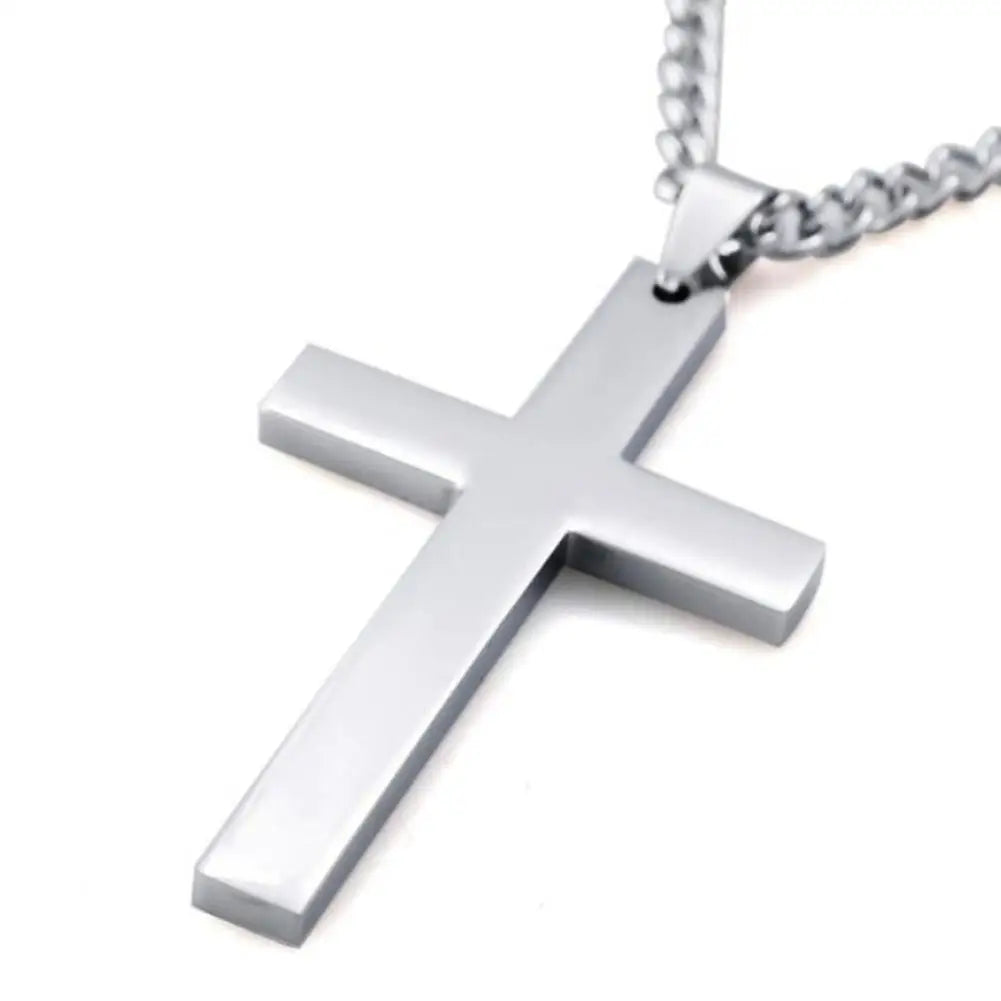 Cross Necklace Christian Titanium Steel For Men's Jewelry Pendant With Stainless Steel Chain Korean Neutral Fashion Accessory