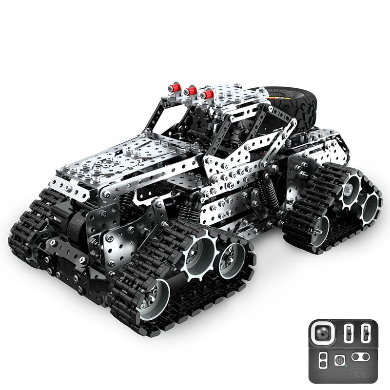 Metal Building Blocks RC Off road Track Truck Difficulty Screws Nuts Boy 3D Assembly Drilling Truck Toy Children's Birthday Gift