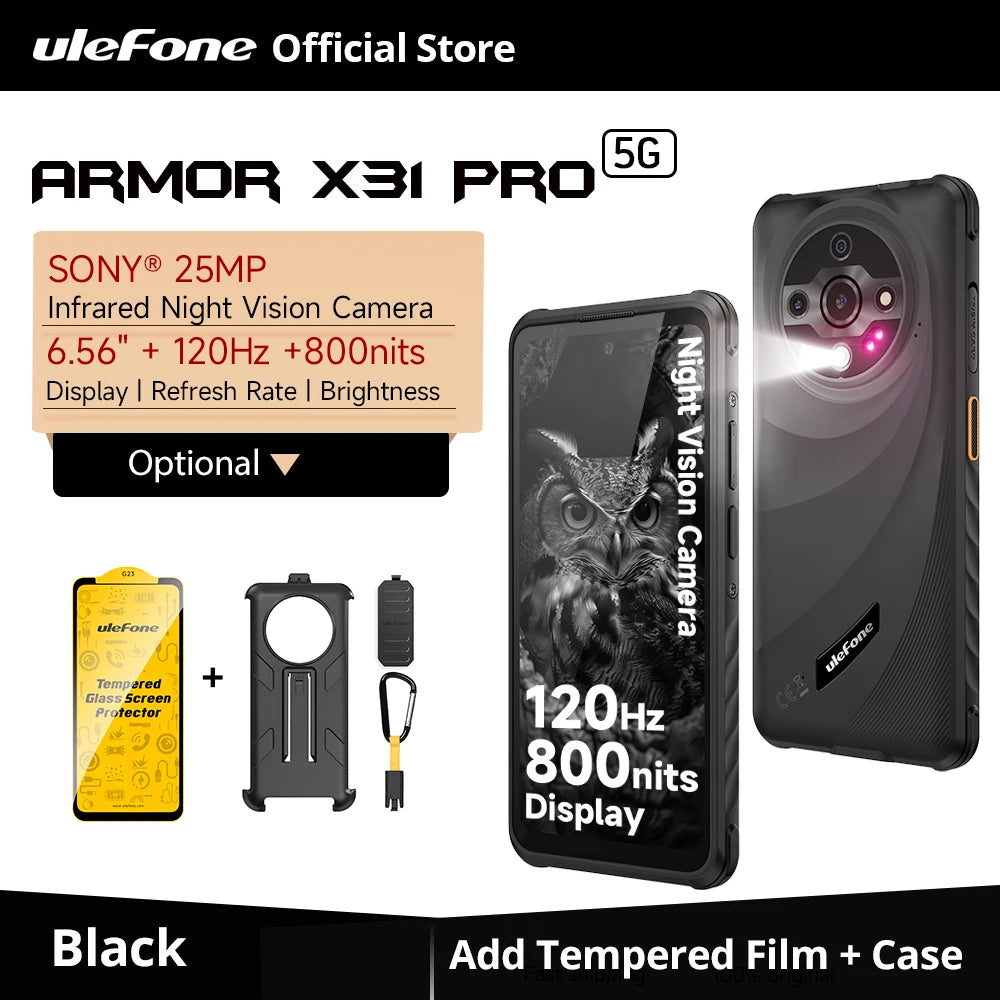 【World Premiere】Ulefone Armor X31 Pro 5G Rugged Phone Android 14 Smartphone 6.56”16GB + 256GB Night Camera 64MP 6050mAh NFC