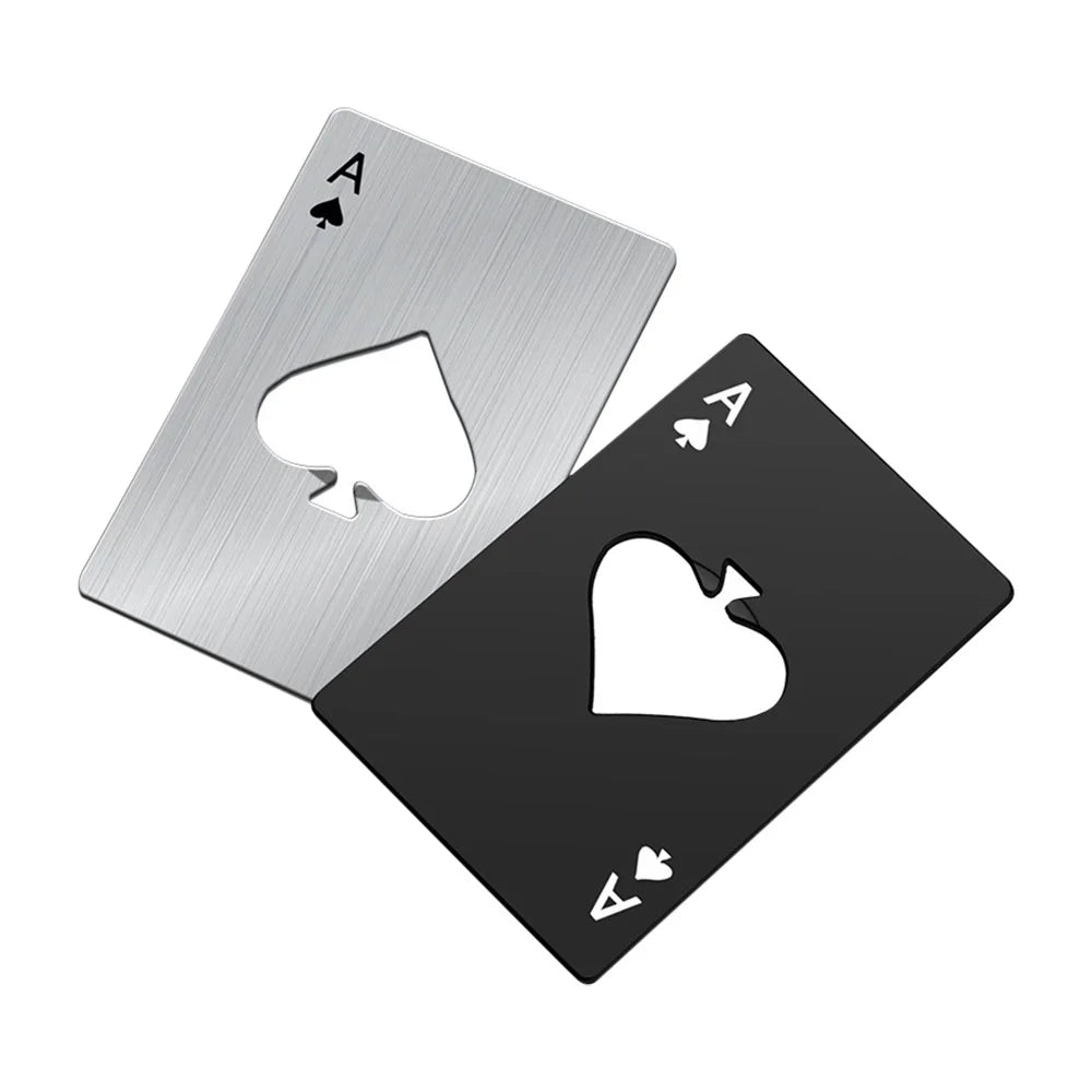 Black Poker Card Beer Bottle Opener Personalized Stainless Steel Credit Card Bottle Opener Card of Spades Bar Tool