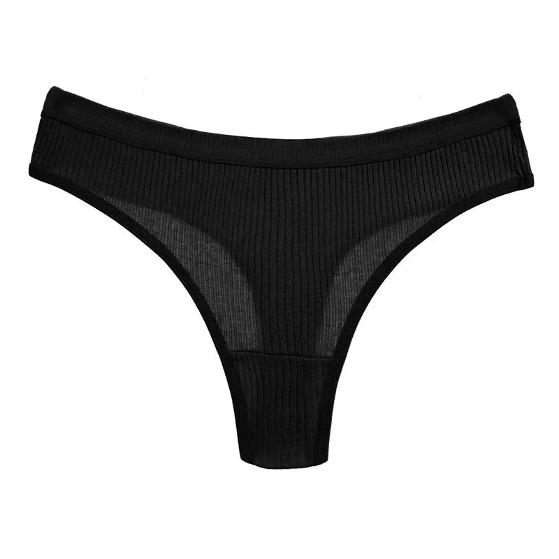 Women's Panties Fashion Striped Thongs Soft Cotton Underwear Ladies Sexy Lingerie Sports Breathable G-Strings Cozy T-Back 4