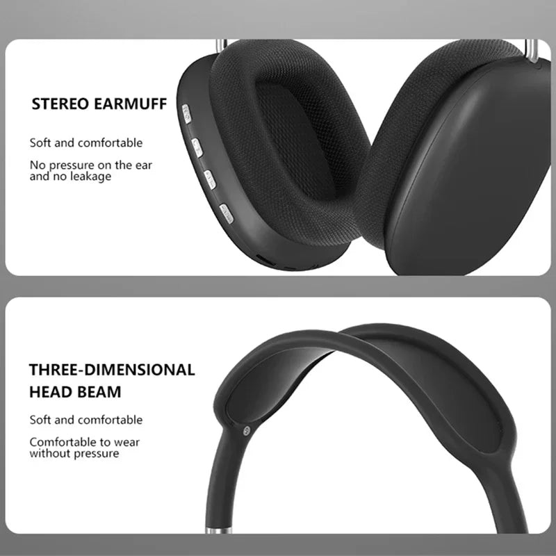 P9 Wireless Bluetooth Headset with microphone Noise cancelling headset Stereo headset Sports Gaming P9 Pro Max supports TF