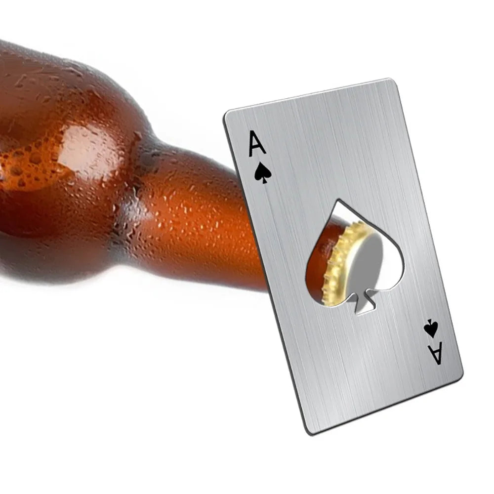 Black Poker Card Beer Bottle Opener Personalized Stainless Steel Credit Card Bottle Opener Card of Spades Bar Tool