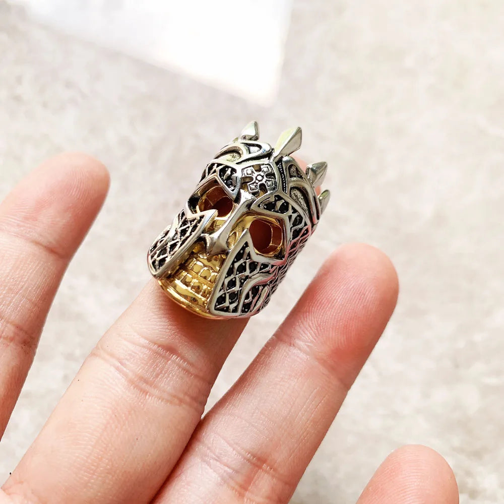 Skull Knight Ring,Europe Style Vintage Fine Jewerly For Men & Women Fantasy Gift In 925 Sterling Silver