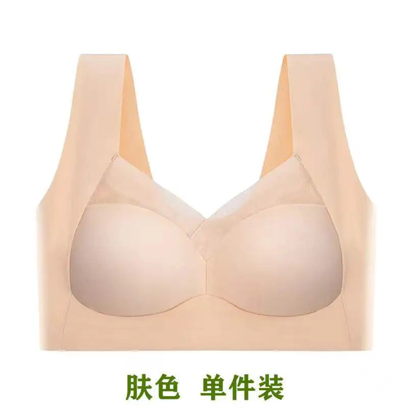 Women Lace Sport Bras Plus Size Seamless Bra Bralette Backless Lady Brassiere Vest Female Gathers Shock-Proof Wireless Top L-3XL