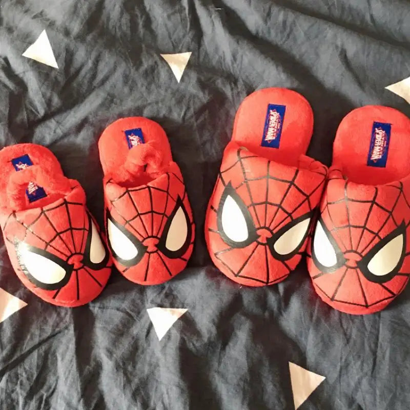 Spider Man Movie Animation Peripheral Warm Cotton Slippers Parent-Child Home Shoes Soft Non-Slip Superhero Series Shoe Gifts