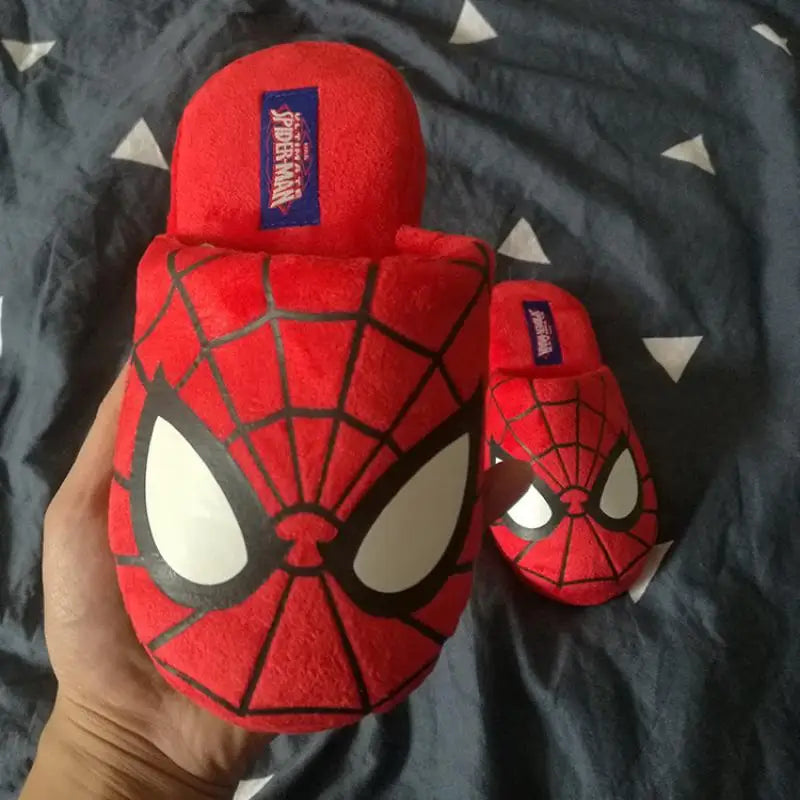 Spider Man Movie Animation Peripheral Warm Cotton Slippers Parent-Child Home Shoes Soft Non-Slip Superhero Series Shoe Gifts