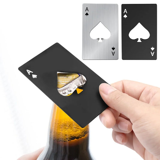 Black Poker Card Beer Bottle Opener Personalized Stainless Steel Credit Card Bottle Opener Card of Spades Bar Tool