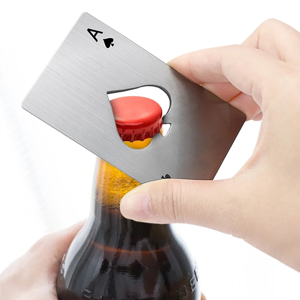 Black Poker Card Beer Bottle Opener Personalized Stainless Steel Credit Card Bottle Opener Card of Spades Bar Tool