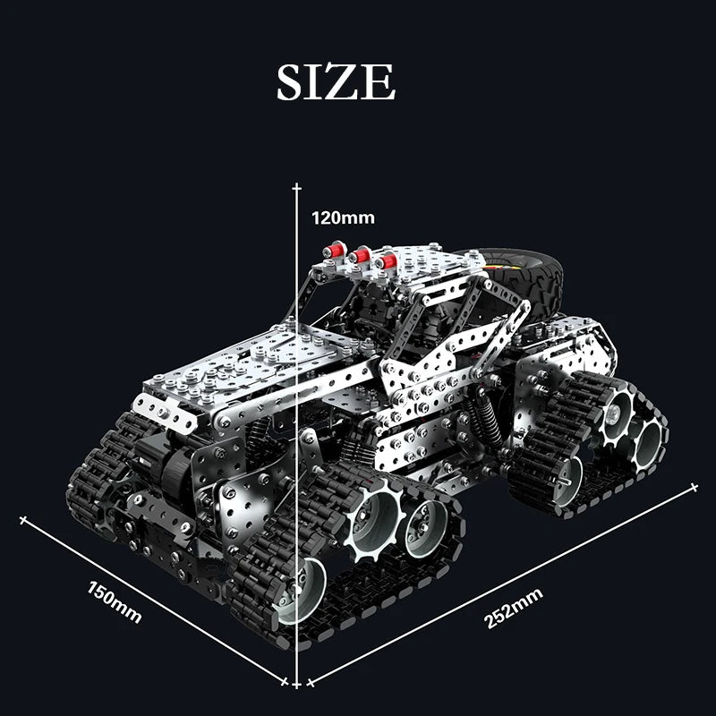 Metal Building Blocks RC Off road Track Truck Difficulty Screws Nuts Boy 3D Assembly Drilling Truck Toy Children's Birthday Gift