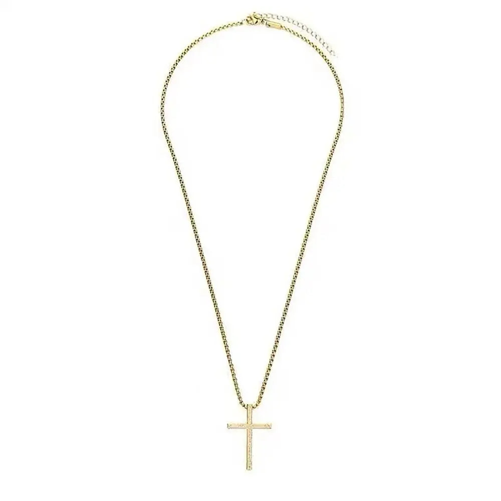 Non-Fading Cross Pendant Adjustable Chain Neck Accessory Clavicle Necklace INS Style Titanium Steel Pendant Clavicle Chain Women