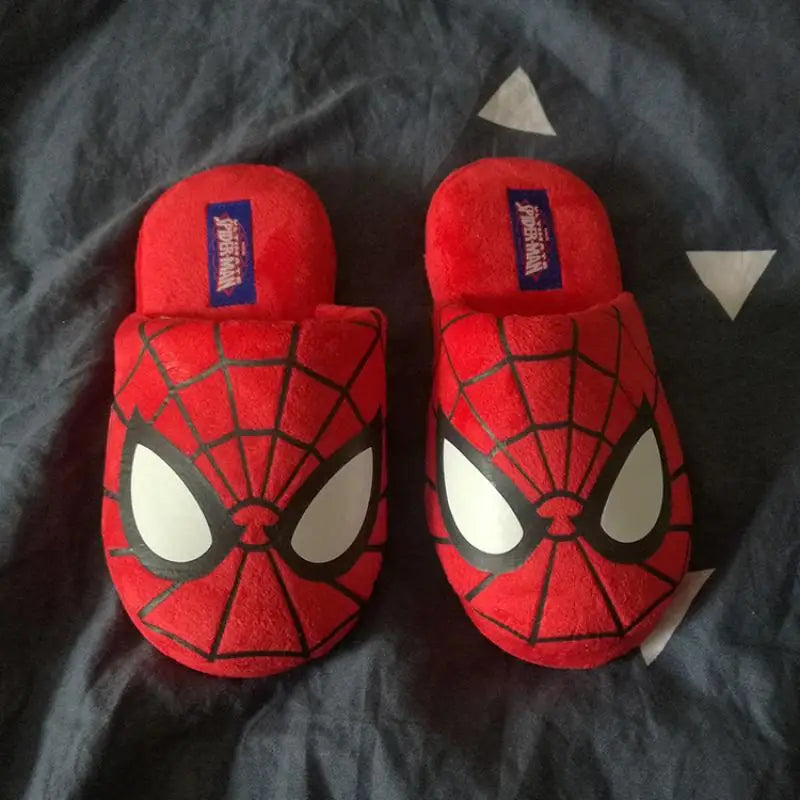 Spider Man Movie Animation Peripheral Warm Cotton Slippers Parent-Child Home Shoes Soft Non-Slip Superhero Series Shoe Gifts