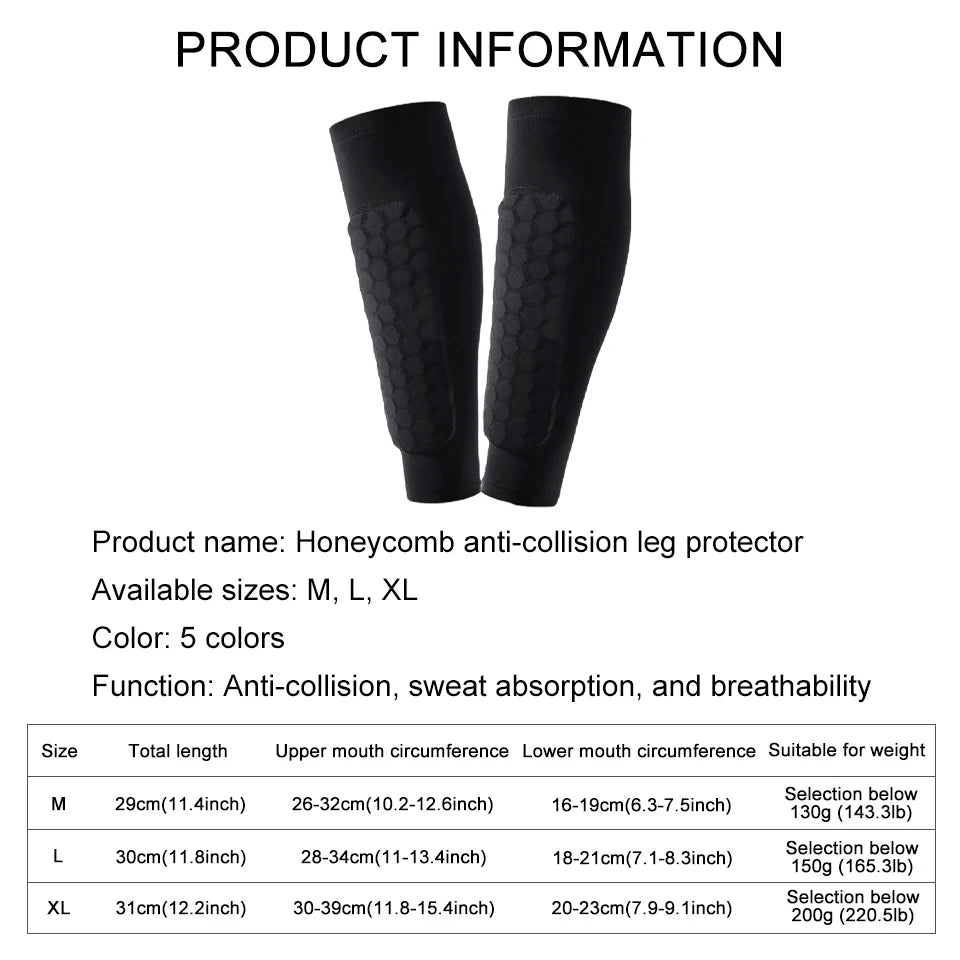 1Pcs Women Men Football Shin Guards Soccer Honeycomb Anti-collision Compression Legwarmers Gym Leg Calf Sleeves Sports Legging