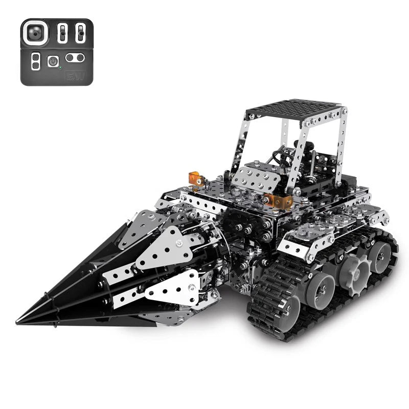 Metal Building Blocks RC Off road Track Truck Difficulty Screws Nuts Boy 3D Assembly Drilling Truck Toy Children's Birthday Gift