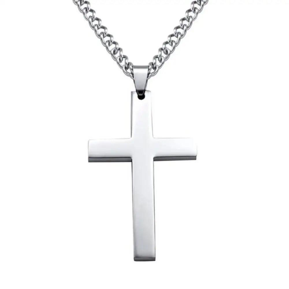 Cross Necklace Christian Titanium Steel For Men's Jewelry Pendant With Stainless Steel Chain Korean Neutral Fashion Accessory