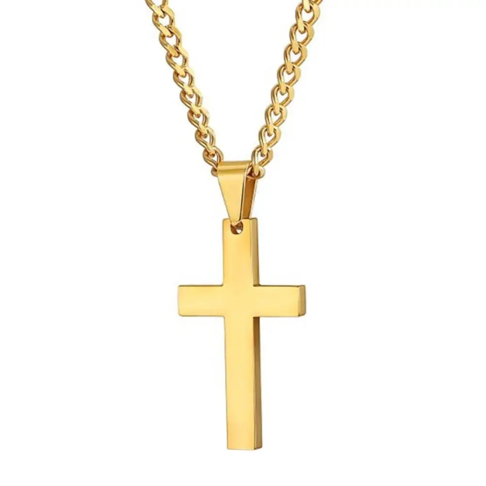 Cross Necklace Christian Titanium Steel For Men's Jewelry Pendant With Stainless Steel Chain Korean Neutral Fashion Accessory