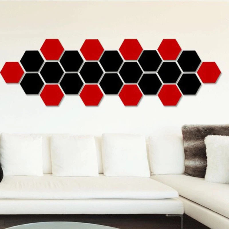 6/12Pcs Hexagon Acrylic Mirror Wall Stickers Home Decor DIY Removable Mirror Sticker Living-Room Decal Art Ornaments For Home