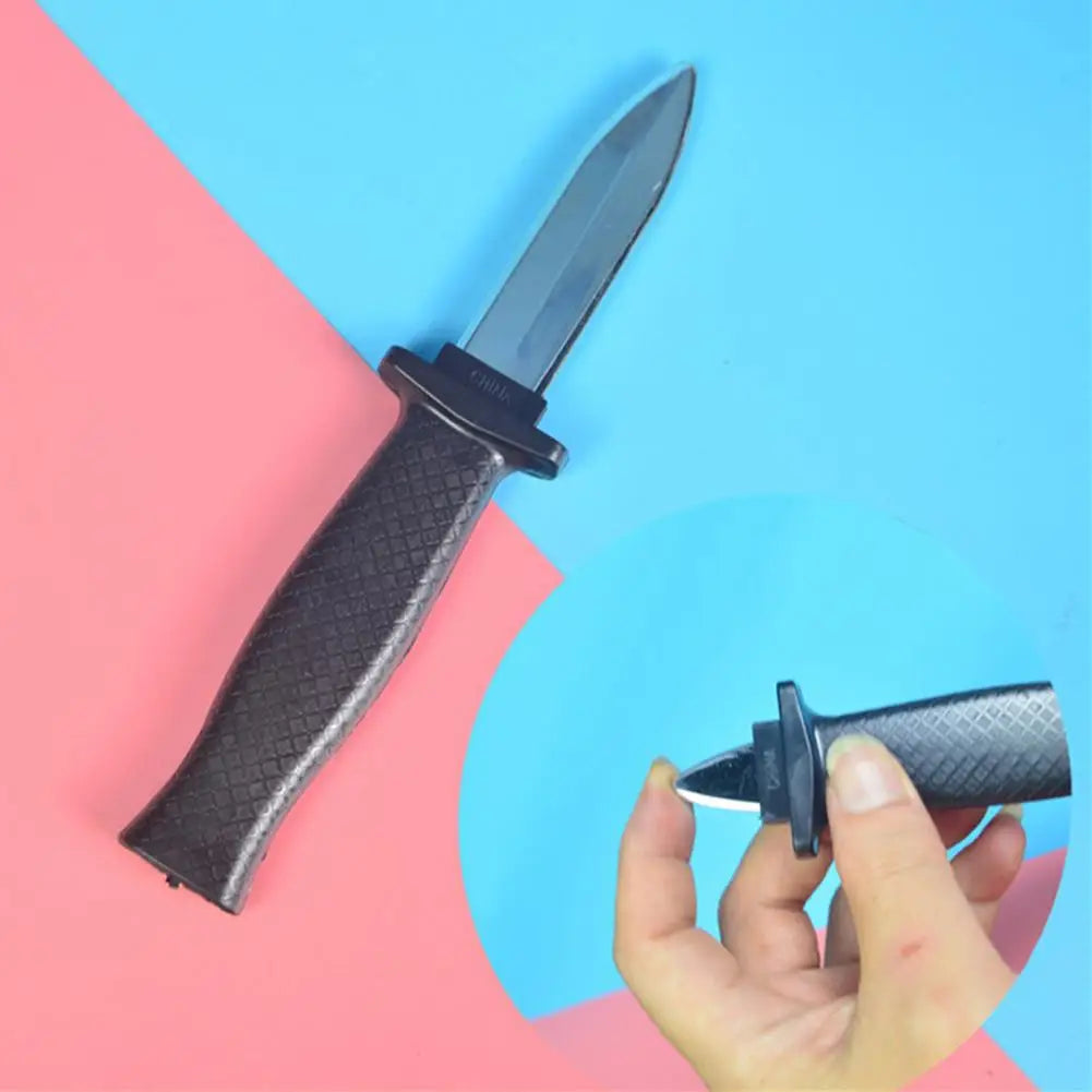 Simulation Magic Knife Cutter Fun Trick Spoof Anti-slip Fake Prank Telescopic Poniard Toy Prop Knife Magic Toy