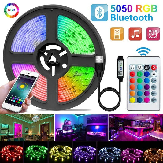 5050 LED Strip Light RGB USB Waterproof LED Tape Lights Color Changing LED Lampu For Gaming Room TV BackLight Decoration